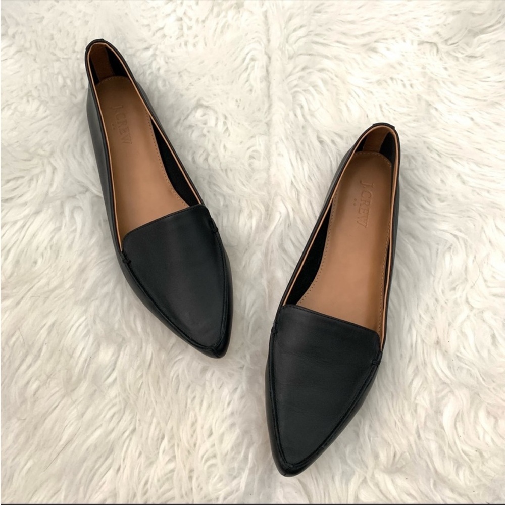 J Crew Edie Leather Black Loafers